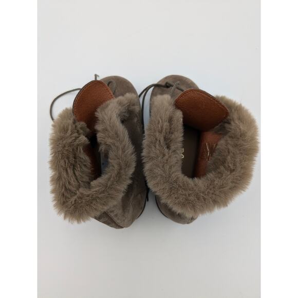 ELEPHANTITO Teddy Bootie with Laces Suede Mink Girls Boots,Little kid size EU26 - Picture 4 of 16